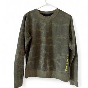 Municipal green camo 24 7 fleece crewneck sweatshirt.